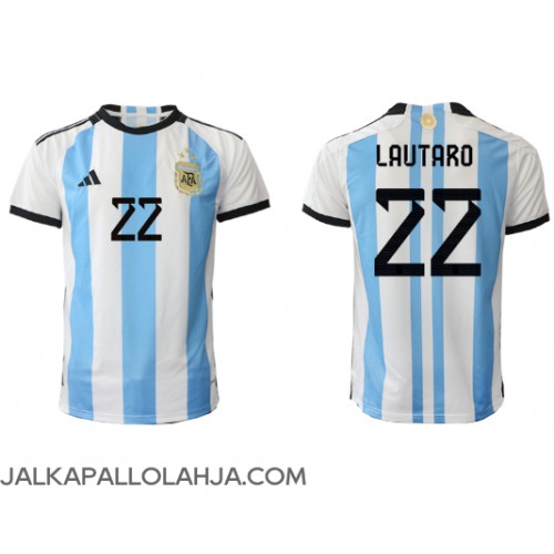 Argentiina Lautaro Martinez #22 Kopio Koti Pelipaita MM-kisat 2022 Lyhyet Hihat